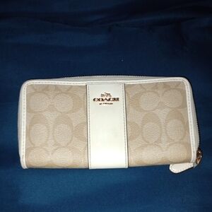 Coach Beige and White Wallet